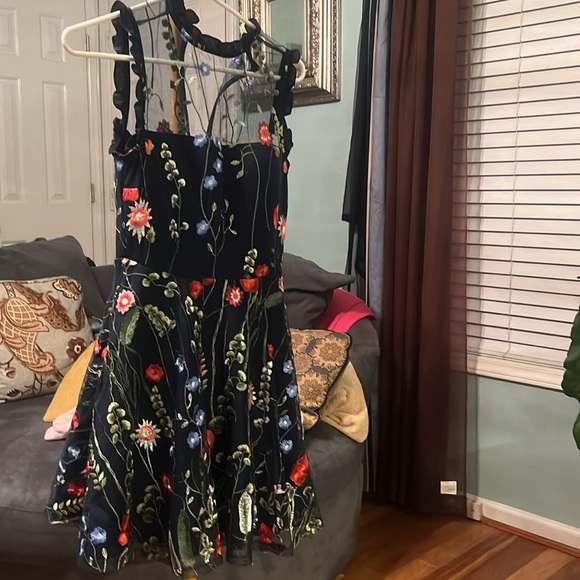 City Studios Junior's size 3 ruffled, embroidered dress. Hook at back, zipper - Picture 2 of 6